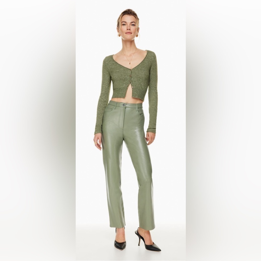 WILFRED Sz 2 Melina Faux Leather Straight Leg Unlined Zipper Closure Pants NEW